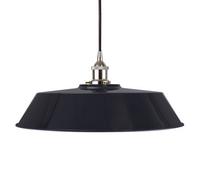 Navy Blue Large Chancery Painted Dome Pendant Light With Nickel Lamp Holder And Black Round Cable - Se Home