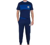 (Navy Blue, Large) Chelsea Mens Pyjamas Long Premium Set Official Football Gift