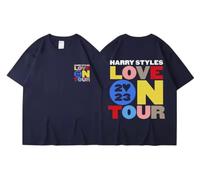 Navy Blue Logo Harry 1D Direction Styles One Love Band On Tour Singer Tee Top Tshirt Mens Womens Unisex Ladies Gift XS S M L XL XXL 6 8 10 12 14 16 18 Short Sleeved Harajuku Kpop Basic Cotton T-Shirt