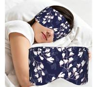 Navy Blue Magnolia Flowers, Sleep Mask for Home Travel, Full Eye Covers Light Blocking Eye Mask Sleep Eye and Ear Muffs