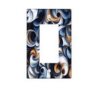 Navy Blue Marble Decorative Switch Cover 1 Gang Single Rocker, Luxury Abstract Modern Wall Plate Cover, Standard Size, Contemporary Cool Electrical Faceplate for Bedroom Living Room Decor