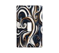 Navy Blue Marble Decorative Switch Cover 1 Gang Single Toggle, Luxury Abstract Modern Switchcover Wall Plate, Contemporary Cool Electrical Faceplate for Bedroom Living Room Decor
