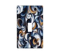 Navy Blue Marble Decorative Switch Cover 1 Gang Single Toggle, Luxury Abstract Modern Wall Plate Cover, Standard Size, Contemporary Cool Electrical Faceplate for Bedroom Living Room Decor