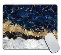 Navy Blue Marble Mouse Pad Non-Slip Rubber Base Gaming MousePads for Computers Laptop Office, Computer Mouse Pad for Wireless Mouse, 9.5"x7.9"x0.12" Inch(240mm x 200mm x 3mm)