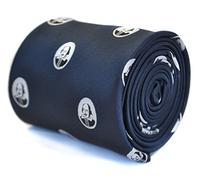 Navy blue men’s tie with William Shakespeare pattern, perfect for office, weddings, theatre events, parties, formal dinners, literary gifts, classic fashion, tailored style, classic 8cm Width