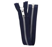 Navy Blue Metal Silver Zips Open Ended 813D, 76cm 30 Inch, 2