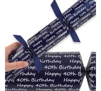 Navy Blue Milestone Birthday | Cracker Making Kit | 6 Large Crackers with Ribbon