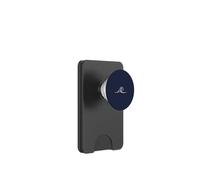 Navy Blue Minimalist Wave Minimalistic Line Art PopSockets PopWallet for MagSafe