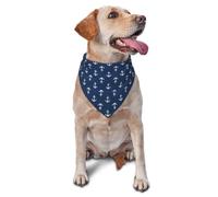 Navy Blue Nautical Anchor Dog Bandana Durable Pet Bibs Scarf Stylish Triangle Scarf For Summer Party Cats