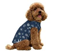 Navy Blue Nautical Anchores Small Dog Shirts Pet T-Shirts Tank Top