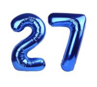 Navy Blue Number 27 Balloon 40 inch, 27 Number Balloons, 27th Navy Blue Birthday Decorations, 27 Year Old Women Men Blue Party Supplies