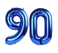 Navy Blue Number 90 Balloon 40 inch, 90 Number Balloons, 90th Navy Blue Birthday Decorations, 90 Year Old Women Men Blue Party Supplies