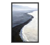 Navy Blue Ocean Painting Blue Sea Wave Picture Abstract Sea Wall Art Black and White Beach Painting Coastal Seascape Pictures Nature Seascape Canvas Beach Scene Poster for Bedroom 16x24in No Frame