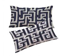 Navy Blue Pillow Cases 2 Pack Beige Cushion Covers 40x80cm Rectangle Throw Pillow Covers linen Cushion Covers With Invisible Zipper Soft Breathable Easy Clean for living Room Decor Womans Gifts T0T951