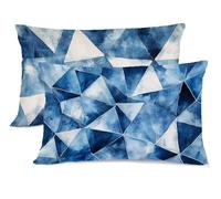 Navy Blue Pillows 2 Pack Geometry Pillow Protectors 50x70 Super Soft Pillow Case 2 Pack, With Hidden Zipper Pillowcases, Pillows Hotel Quality, Bedding Pillowcase, for Halloween Decorations G - 186