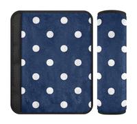 Navy Blue Polka Dot 2 pcs car Accessory More Comfort Driving for Auto funda para cinturón de carro