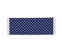 Navy Blue Polka Dot, Large Soft Cashmere Feel Shawls Wraps Women Fringed Scarf Light Stole 196x68 cm