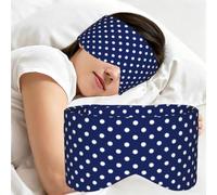 Navy Blue Polka Dot, Sleep Mask for Home Travel, Full Eye Covers Light Blocking Eye Mask Sleep Eye and Ear Muffs