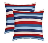 Navy Blue Red Stripe Pillow Covers 20x20 Inch Set Of 2 Ombre Pastel Striped Throw Pillow Covers Farmhouse Line Southwestern Geometric Cushion Cases Home Decor Office Sofa Couch Bed Reversible Soft