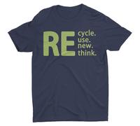 (Navy blue, S) Recycle Reuse Renew Rethink Crisis Environmental Campaign Gift Unisex T-shirt