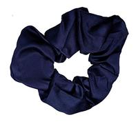Navy Blue Satin Style Hair Scrunchie Hair Bobble Hair Elastic Band Work Gym