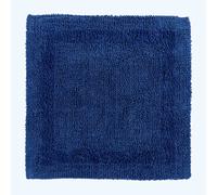 (Navy Blue, Shower Mat) Luxury Reversible Cotton Bath Mat