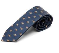 Navy Blue silk woven tie with race horse and jockeys covering the tie (TS1098)