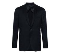 Navy Blue Single-Breasted Twill Blazer - male - Lardini - Blazers - Blue - 2XL - Jackets 2XL