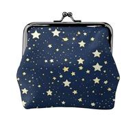 Navy Blue Sky and Star coin purse for women,small womens wallet,small makeup bag for purse,ultra-thin retro change wallet, Black, One Size, Art Deco