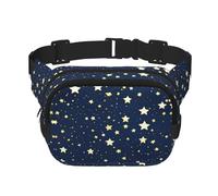 Navy Blue Sky and Star print Womens Fanny Pack Everyday Hip Pouch Waist Bag for Travel Outdoor Running Hunting for Adult, Black, One Size