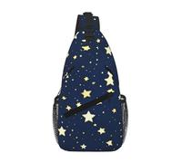 Navy Blue Sky And Star Sling Chest Bag For Men And Women Small Shoulder Bag Waterproof Mini Crossbody Daypack For Hiking