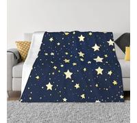 Navy Blue Sky and Star Throw Blankets Flannel Blanket Warm Cozy Bed Blanket Lightweight Soft Blankets for Couch Sofa Bed Chair Home Decor 60"X50"