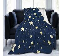 Navy Blue Sky and Star Throw Blankets Flannel Blanket Warm Cozy Bed Blanket Lightweight Soft Blankets for Couch Sofa Bed Chair Home Decor 50"X40"