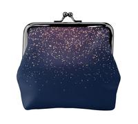 Navy Blue Sky and Stars Print Coin Purse Cell Phone Pouch Clasp Wallet Handbags Buckle Kiss Lock Key Women Bag