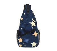 Navy Blue Sky And Stars Sling Chest Bag For Men And Women Small Shoulder Bag Waterproof Mini Crossbody Daypack For Hiking