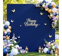 Navy Blue Square Arch Backdrop Cover 6.6FT x 6.6FT Arch Covers Stretchy Backdrop Spandex Fitted Arch Cover Balloon Photo Backdrops Covers for Wedding Birthday Party Graduation Baby Shower Decoration