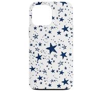 Navy Blue Stars White Background Pattern Case for iPhone 13 Pro Max
