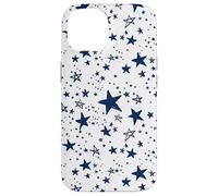 Navy Blue Stars White Background Pattern Case for iPhone 14