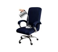 Navy Blue Stretch Chair Covers with Armchair Protection Waterproof & Washable Computer Office Chair Slipcovers Removable Seat Protector for Enhanced Durability