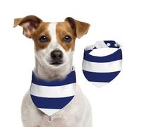 Navy Blue Stripes,Pet Bib Scarf Cats Dog Bandana Dogs Towel Bib Adjustable Pet Scarf,M
