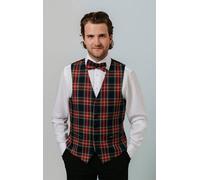 Navy Blue Tartan Waistcoat Dobell Multi 2XL