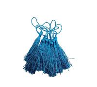 NAVY BLUE Tassels 13.5cm/5.5 Inch Silky Floss bookmark Tassels with 2-Inch Cord Loop and Small Chinese Knot for Jewelry Making, Souvenir, Bookmarks, DIY Craft Accessory (Teal, 5)