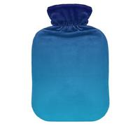 Navy Blue Teal Gradient Hot Water Bottle with Cover for Pain Relief Heating Bottle for Headaches, 2L