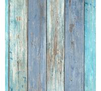 Navy Blue Teal Wood Effect Wallpaper Erismann Paste The Wall Textured Vinyl