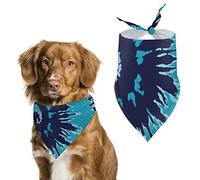 Navy Blue Tie Dye Dog Bandanas Triangle Dog Bibs Cute Pet Scarf Kerchief for Small Medium Large Pet