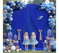 Navy Blue Tulle Backdrop Curtain for Parties Wedding,5ft x 10ft Wrinkle Free Curtain Backdrop,2 Layer Drapes for Backdrop,Polyester Wedding Back Drop for Bridal Shower Birthday Baby Shower Photography