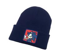 (Navy Blue) Unisex Sonic the Hedgehog Embroidery Knitted Beanie Caps Winter Warm Wool Hat