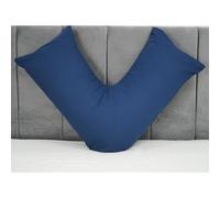 (Navy Blue) V Pillowcases Covers Polycotton Back Neck Maternity Support V Cushion Cases Only
