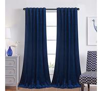 Navy Blue Velvet Curtains Elegant Window Drapes for Living Room 84 Inch Long Light Dimming Room Back Tab/Rod Pocket Panels Privacy Bedroom Sliding Door Backdrops Décor, Set of 2 (Navy)