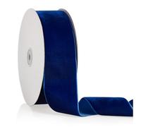 Navy Blue Velvet Ribbon 2 inch x 20 Yards, Christmas Ribbon Perfect for Christmas Tree Wreath Flower Bouquet Decoration, Handmade Crafts Ornaments, Gift Wrapping & Bow Making